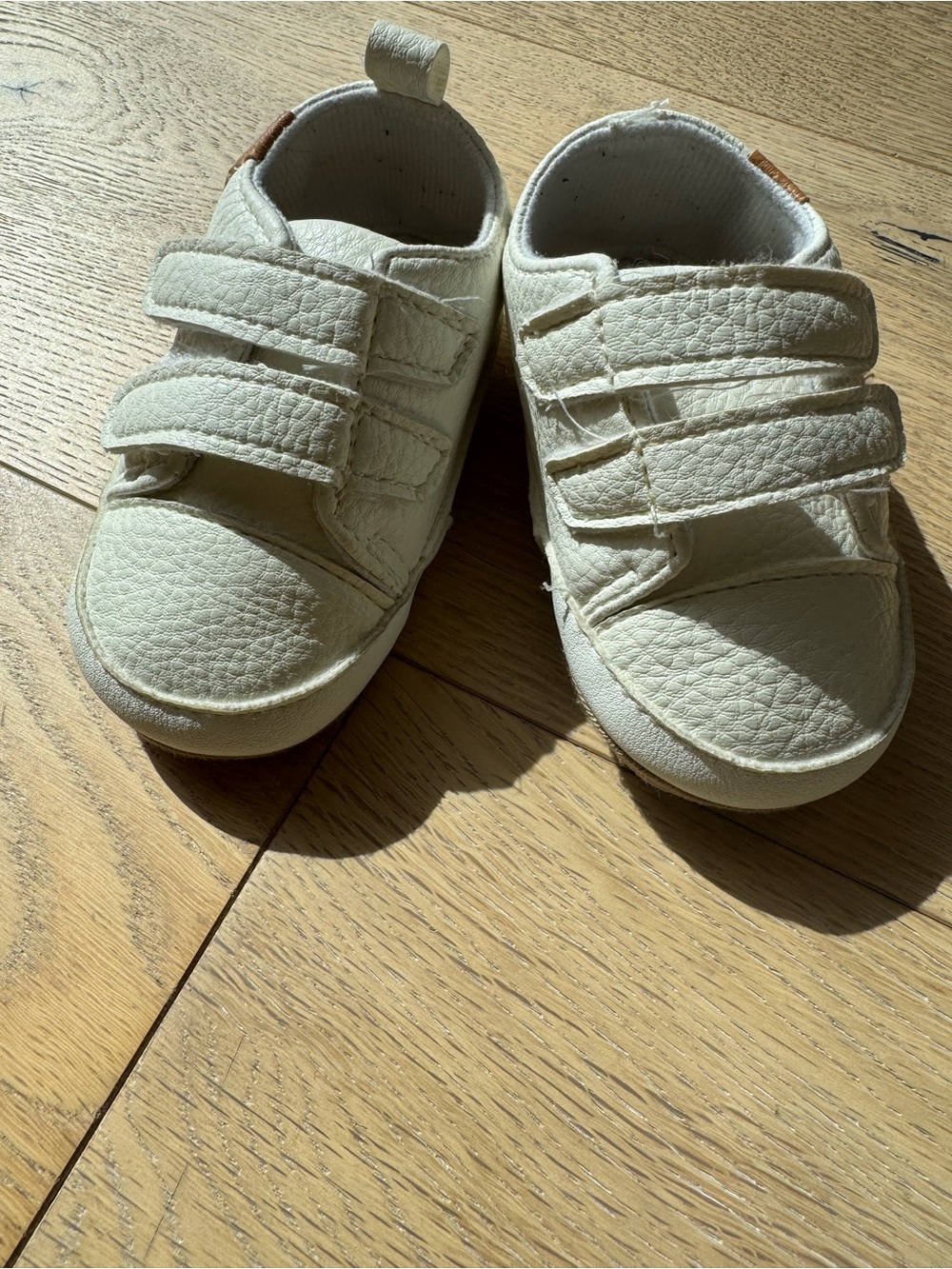 Kids Cream Velcro Sneakers First Walkers Comfortable Shoes